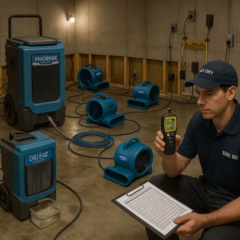 Structural Drying and Dehumidification process in Lee County, NC